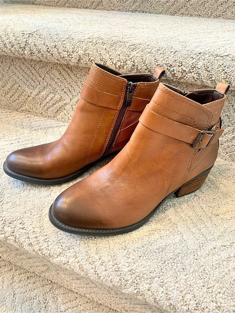 Vince Camuto VP-BEAMER Leather Ankle Boots US 8.5 Brown
